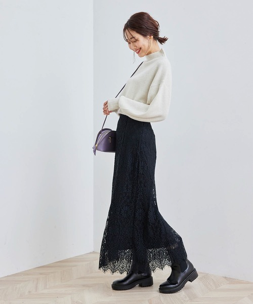 ROPE' PICNIC(ロペピクニック)の「メレンゲニットハイネックプルオーバー(ニット/セーター・レディース・オフホワイト/グリーン系その他2/ブルー系その他4/パープル系その他/イエロー/ブラック・38)」の22枚目の写真