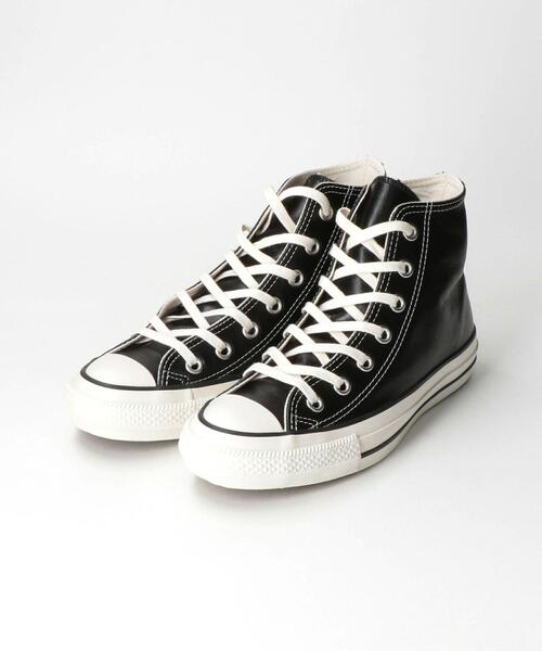 CONVERSE（コンバース）の「＜CONVERSE(コンバース)＞ALL STAR OLIVE GREEN LEATHER HI スニーカー（スニーカー・レディース・ブラック・22.5cm/23cm/23.5cm/24cm/24.5cm/25cm）」の3枚目の写真