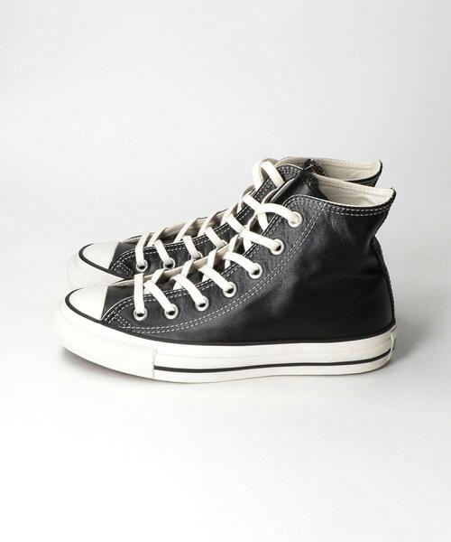 CONVERSE（コンバース）の「＜CONVERSE(コンバース)＞ALL STAR OLIVE GREEN LEATHER HI スニーカー（スニーカー・レディース・ブラック・22.5cm/23cm/23.5cm/24cm/24.5cm/25cm）」の4枚目の写真