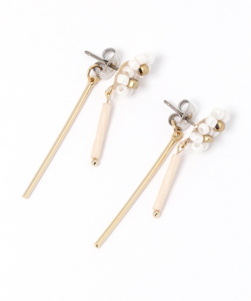 niko and...(ニコアンド)の「プチビーズデザインキャッチピアス(ピアス(両耳用)・レディース・イエロー/ブラック/アイボリー・0)」の3枚目の写真