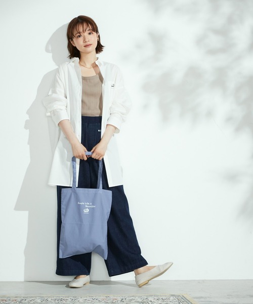 ONIGIRI（オニギリ）の「ボーイフレンドシャツ（シャツ/ブラウス・レディース・ホワイト/ストライプ/ブルー系・FREE）」の16枚目の写真