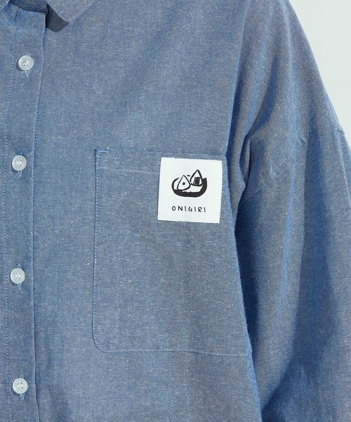 ONIGIRI（オニギリ）の「ボーイフレンドシャツ（シャツ/ブラウス・レディース・ホワイト/ストライプ/ブルー系・FREE）」の12枚目の写真