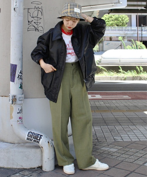 フェイクレザーブルゾン