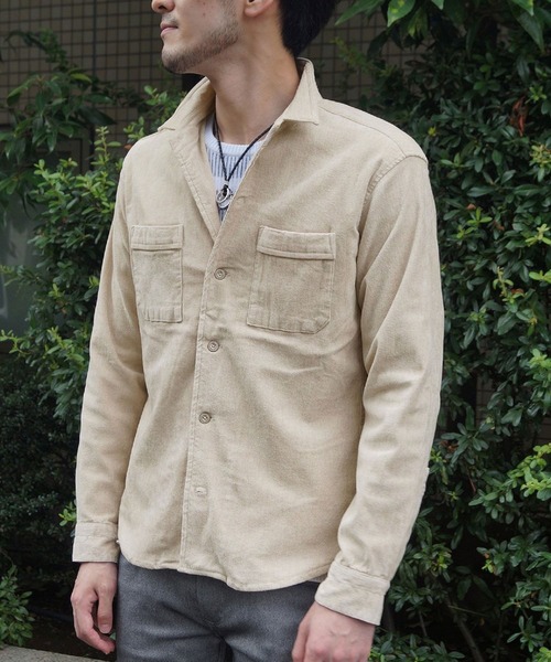 NICOLE CLUB FOR MEN（ニコルクラブフォーメン）の「ブライトコーデュロイ　シャツブルゾン（シャツ/ブラウス・メンズ・モカ/その他/ブラック/ライトベージュ・MEDIUM/X-LARGE/LARGE）」の4枚目の写真