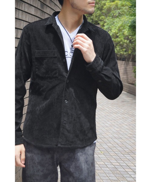 NICOLE CLUB FOR MEN（ニコルクラブフォーメン）の「ブライトコーデュロイ　シャツブルゾン（シャツ/ブラウス・メンズ・モカ/その他/ブラック/ライトベージュ・MEDIUM/X-LARGE/LARGE）」の2枚目の写真