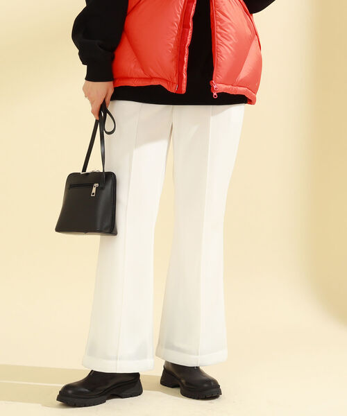 Ray BEAMS（レイビームス）の「Ray BEAMS / シアー ダンボール パンツ（その他パンツ・レディース・ホワイト/チャコールグレー・1/0）」の4枚目の写真