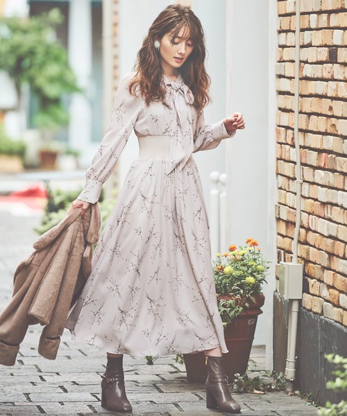 NOELA（ノエラ）の「ウエストリブ2WAY花柄ワンピース（ワンピース