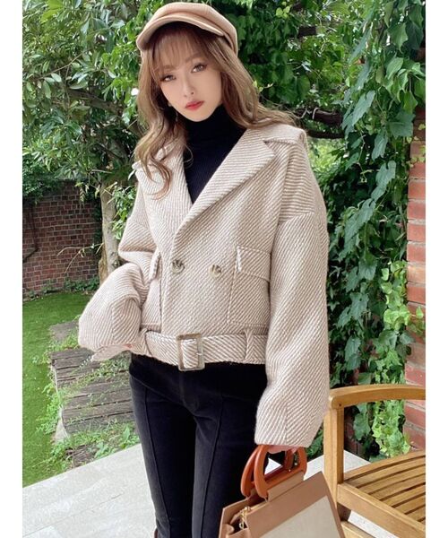 RESEXXY（リゼクシー）の「ヘリンボーンコクーンコート（その他アウター・レディース・ブラック/ベージュ/ブルー・FREE）」の11枚目の写真