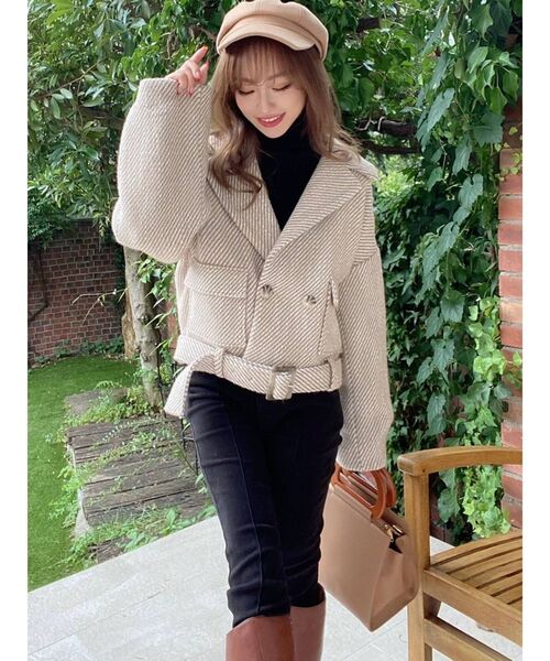 RESEXXY（リゼクシー）の「ヘリンボーンコクーンコート（その他アウター・レディース・ブラック/ベージュ/ブルー・FREE）」の15枚目の写真