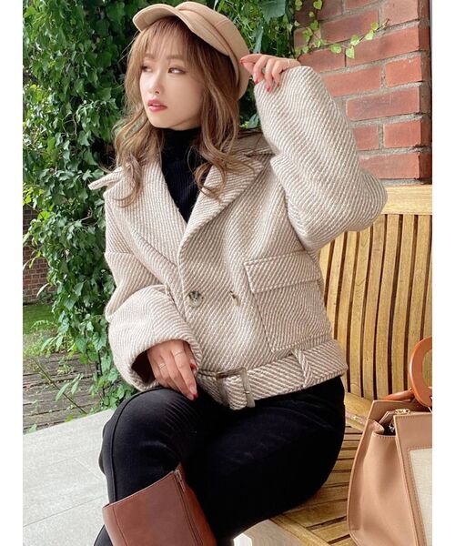 RESEXXY（リゼクシー）の「ヘリンボーンコクーンコート（その他アウター・レディース・ブラック/ベージュ/ブルー・FREE）」の16枚目の写真