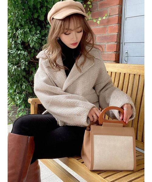 RESEXXY（リゼクシー）の「ヘリンボーンコクーンコート（その他アウター・レディース・ブラック/ベージュ/ブルー・FREE）」の17枚目の写真