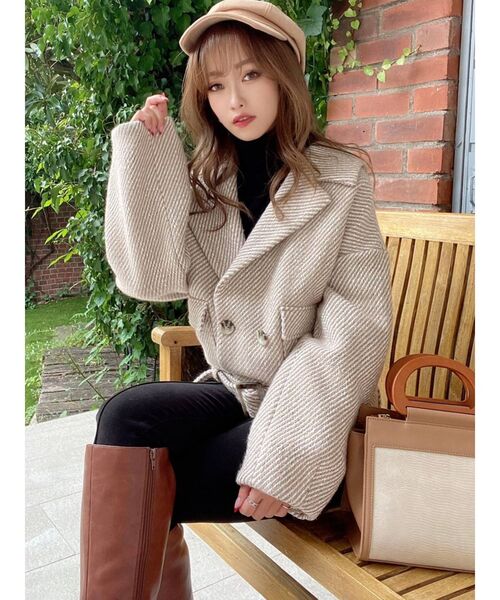 RESEXXY（リゼクシー）の「ヘリンボーンコクーンコート（その他アウター・レディース・ブラック/ベージュ/ブルー・FREE）」の20枚目の写真