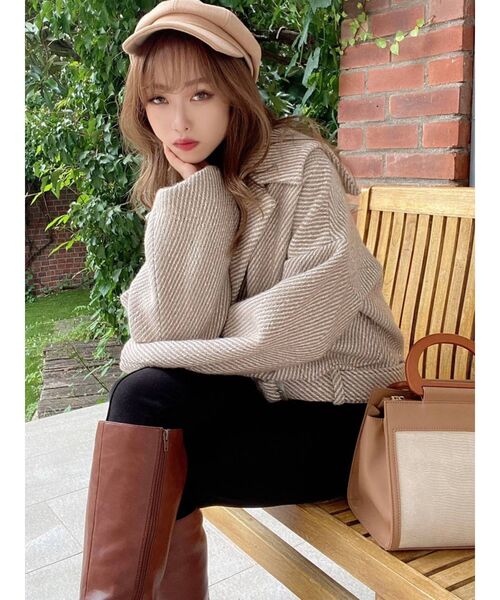 RESEXXY（リゼクシー）の「ヘリンボーンコクーンコート（その他アウター・レディース・ブラック/ベージュ/ブルー・FREE）」の21枚目の写真