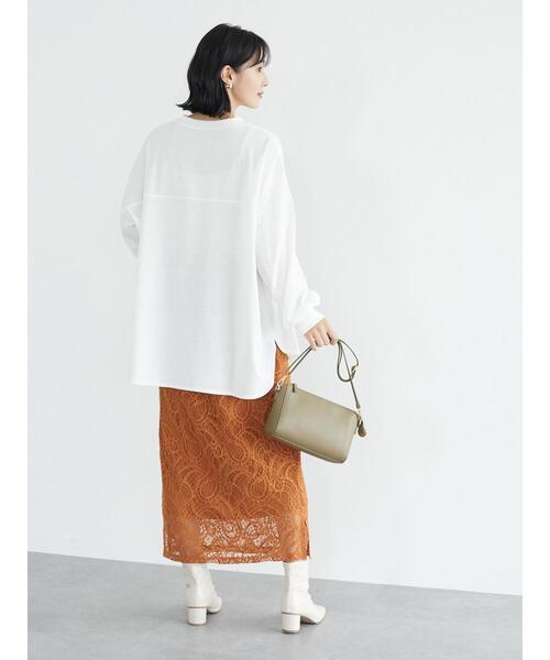 Green　Parks（グリーンパークス）の「レースタイトロングスカート＊（スカート・レディース・ブラウン/オレンジ/ブルー・FREE）」の10枚目の写真