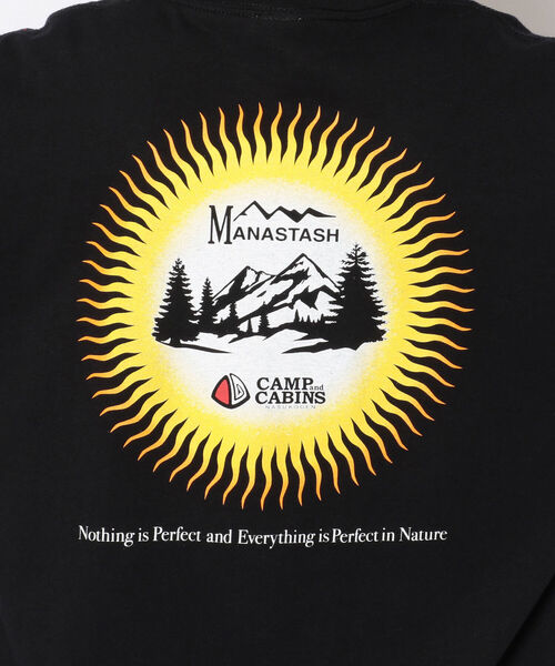 MANASTASH(マナスタッシュ)の「MANASTASH/マナスタッシュ PERFECT IN NATURE TEE for CAMP and CABINS キャンプ&キャビンズ 那須高原 キャンプ場(Tシャツ/カットソー・メンズ・ホワイト/ブラック・MEDIUM/LARGE/X-LARGE)」の11枚目の写真