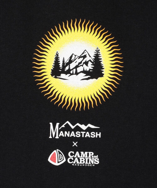 MANASTASH(マナスタッシュ)の「MANASTASH/マナスタッシュ PERFECT IN NATURE TEE for CAMP and CABINS キャンプ&キャビンズ 那須高原 キャンプ場(Tシャツ/カットソー・メンズ・ホワイト/ブラック・MEDIUM/LARGE/X-LARGE)」の7枚目の写真