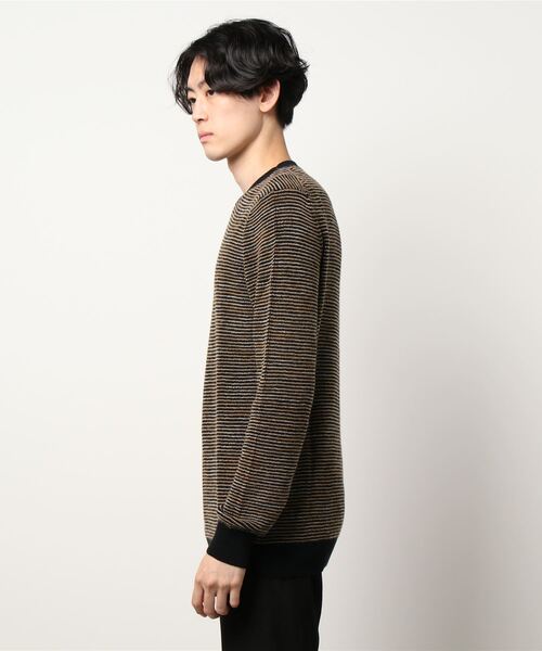 SISLEY(シスレー)の「総柄ラウンドネックニット・セーター(ニット/セーター・メンズ・ネイビー/ダークグレー・SMALL/MEDIUM/LARGE)」の3枚目の写真