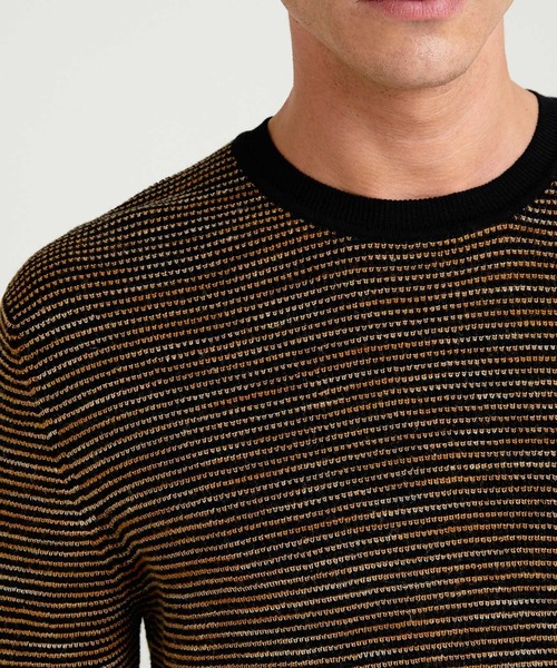 SISLEY(シスレー)の「総柄ラウンドネックニット・セーター(ニット/セーター・メンズ・ネイビー/ダークグレー・SMALL/MEDIUM/LARGE)」の8枚目の写真