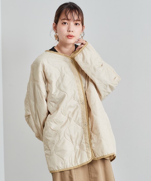 cepo（セポ）の「ミリタリーキルトブルゾン（ブルゾン・レディース・ブラック/オフホワイト/カーキ・M）」の21枚目の写真