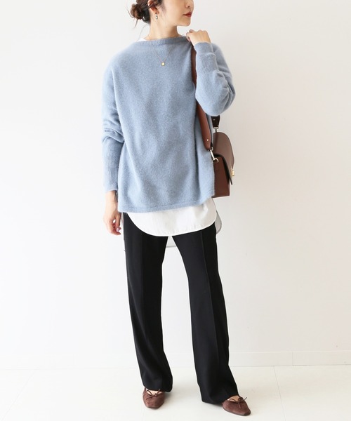 SLOBE IENA（スローブイエナ）の「ブロードギャザーノーカラーシャツ【手洗い可能】◆（シャツ/ブラウス・レディース・ホワイト/ブラック/キャメル・FREE）」の21枚目の写真