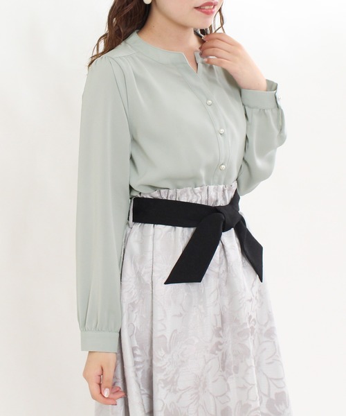 TRUDEA(トルディア)の「防シワ加工パールボタンスキッパーブラウス(シャツ/ブラウス・レディース・ホワイト/ミント・SMALL/MEDIUM/LARGE)」の17枚目の写真