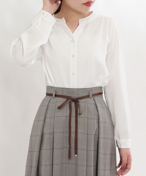 TRUDEA(トルディア)の「防シワ加工パールボタンスキッパーブラウス(シャツ/ブラウス・レディース・ホワイト/ミント・SMALL/MEDIUM/LARGE)」の13枚目の写真