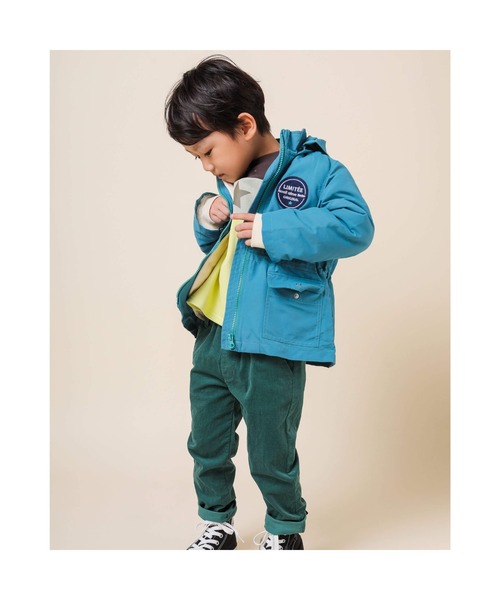 Noeil aime BeBe(ノイユエイムベベ)の「Noeil aime BeBe/【 3WAY 】 もこもこ ボア ライナー付き タフタ ジャケット (90~130cm)(ナイロンジャケット・キッズ・グリーン/イエロー・100/120/130/90/110)」の9枚目の写真