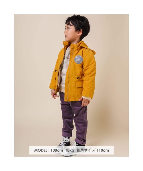 Noeil aime BeBe(ノイユエイムベベ)の「Noeil aime BeBe/【 3WAY 】 もこもこ ボア ライナー付き タフタ ジャケット (90~130cm)(ナイロンジャケット・キッズ・グリーン/イエロー・100/120/130/90/110)」の12枚目の写真