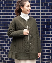 ノーカラーキルティングジャケット