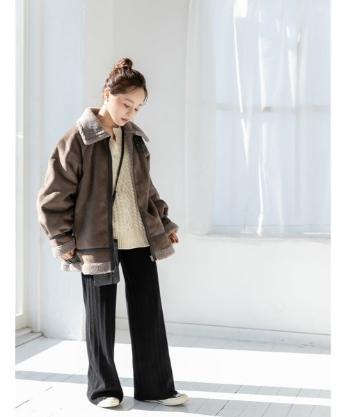 fifth calin（フィフスカラン）の「フェイクスエードボアジャケット