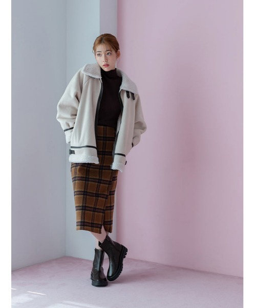 fifth calin（フィフスカラン）の「フェイクスエードボアジャケット