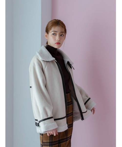 fifth calin（フィフスカラン）の「フェイクスエードボアジャケット