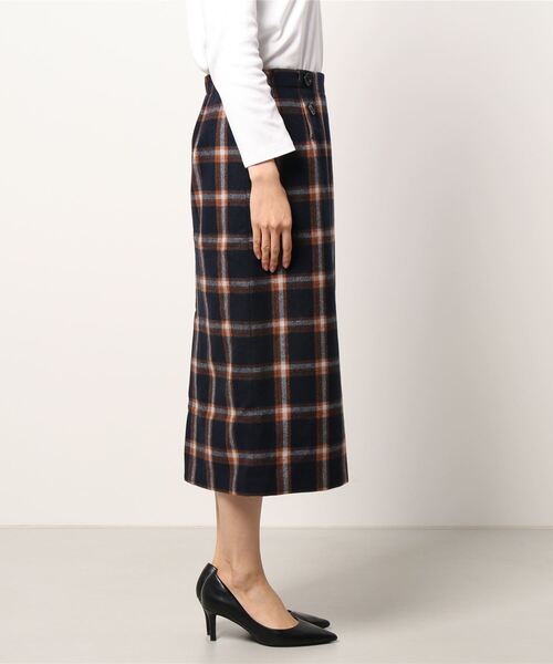 PICCIN（ピッチン）の「チェックタイトスカート（スカート・レディース・ライトグレー/ネイビー・M）」の5枚目の写真