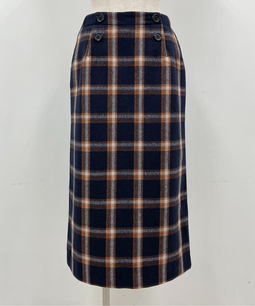 PICCIN（ピッチン）の「チェックタイトスカート（スカート・レディース・ライトグレー/ネイビー・M）」の3枚目の写真