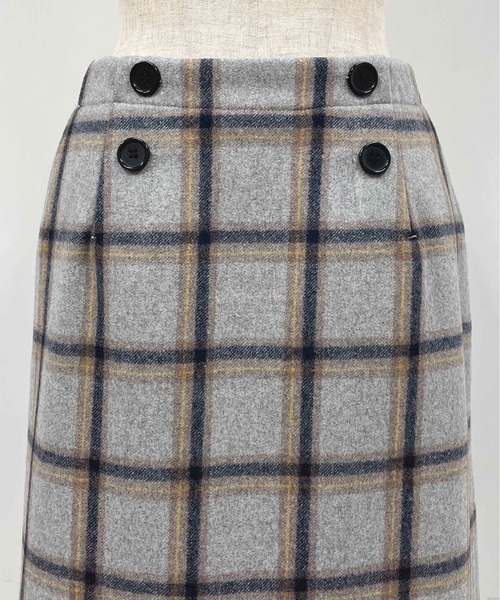 PICCIN（ピッチン）の「チェックタイトスカート（スカート・レディース・ライトグレー/ネイビー・M）」の11枚目の写真