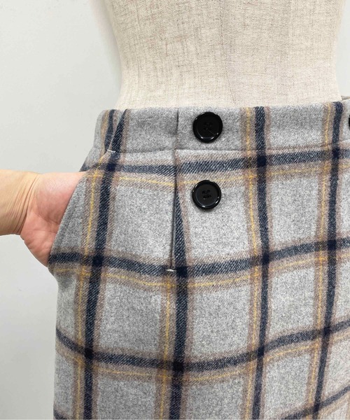 PICCIN（ピッチン）の「チェックタイトスカート（スカート・レディース・ライトグレー/ネイビー・M）」の13枚目の写真