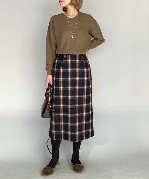 PICCIN（ピッチン）の「チェックタイトスカート（スカート・レディース・ライトグレー/ネイビー・M）」の22枚目の写真