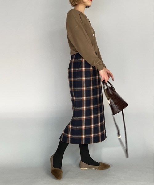 PICCIN（ピッチン）の「チェックタイトスカート（スカート・レディース・ライトグレー/ネイビー・M）」の21枚目の写真
