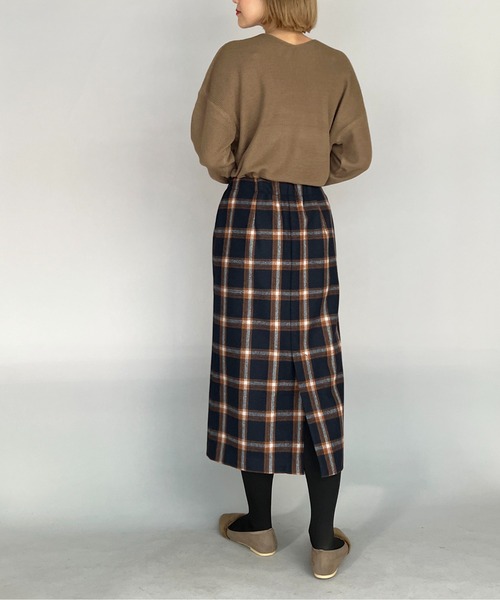 PICCIN（ピッチン）の「チェックタイトスカート（スカート・レディース・ライトグレー/ネイビー・M）」の20枚目の写真