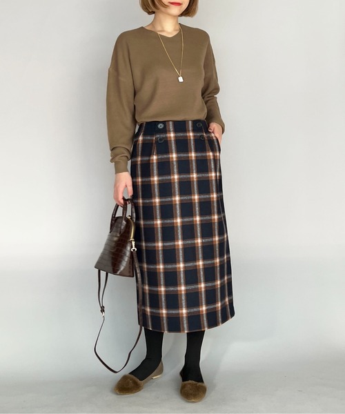 PICCIN（ピッチン）の「チェックタイトスカート（スカート・レディース・ライトグレー/ネイビー・M）」の19枚目の写真