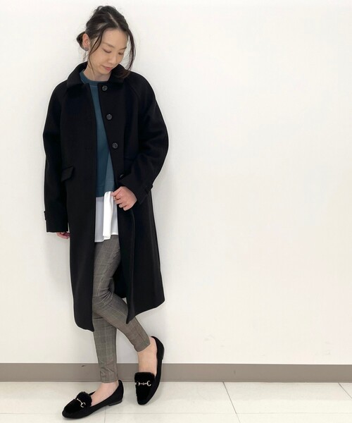 DRESKIP（ドレスキップ）の「◆ウール調ステンカラ－コート（ステンカラーコート・レディース・ブラック/ダークブラウン/ライトベージュ・02/03）」の4枚目の写真