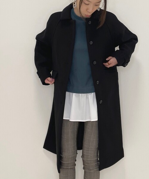 DRESKIP（ドレスキップ）の「◆ウール調ステンカラ－コート（ステンカラーコート・レディース・ブラック/ダークブラウン/ライトベージュ・02/03）」の16枚目の写真