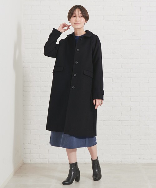 DRESKIP（ドレスキップ）の「◆ウール調ステンカラ－コート（ステンカラーコート・レディース・ブラック/ダークブラウン/ライトベージュ・02/03）」の19枚目の写真