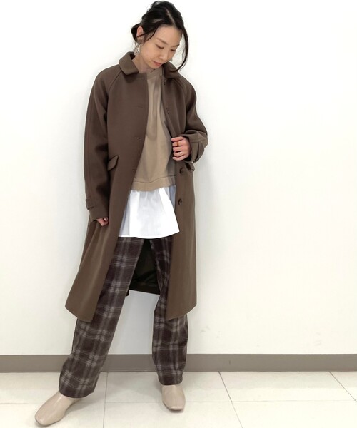 DRESKIP（ドレスキップ）の「◆ウール調ステンカラ－コート（ステンカラーコート・レディース・ブラック/ダークブラウン/ライトベージュ・02/03）」の11枚目の写真