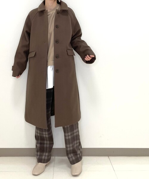 DRESKIP（ドレスキップ）の「◆ウール調ステンカラ－コート（ステンカラーコート・レディース・ブラック/ダークブラウン/ライトベージュ・02/03）」の8枚目の写真