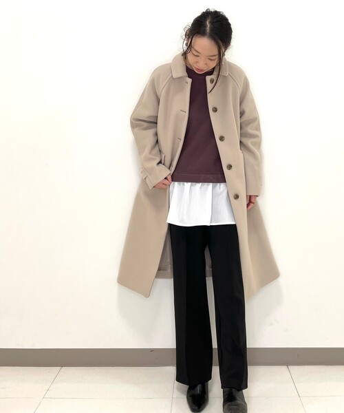 DRESKIP（ドレスキップ）の「◆ウール調ステンカラ－コート（ステンカラーコート・レディース・ブラック/ダークブラウン/ライトベージュ・02/03）」の12枚目の写真