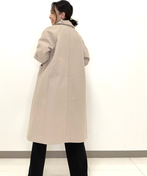 DRESKIP（ドレスキップ）の「◆ウール調ステンカラ－コート（ステンカラーコート・レディース・ブラック/ダークブラウン/ライトベージュ・02/03）」の9枚目の写真