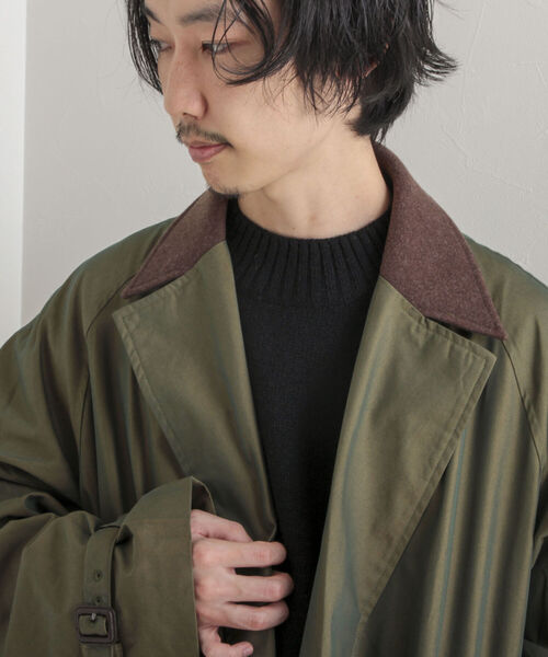 GLOSTER（グロスター）の「【GLOSTER/グロスター】玉虫ギャバ タイロッケンコート（その他アウター・メンズ・カーキ/ブラック・MEDIUM/LARGE）」の6枚目の写真