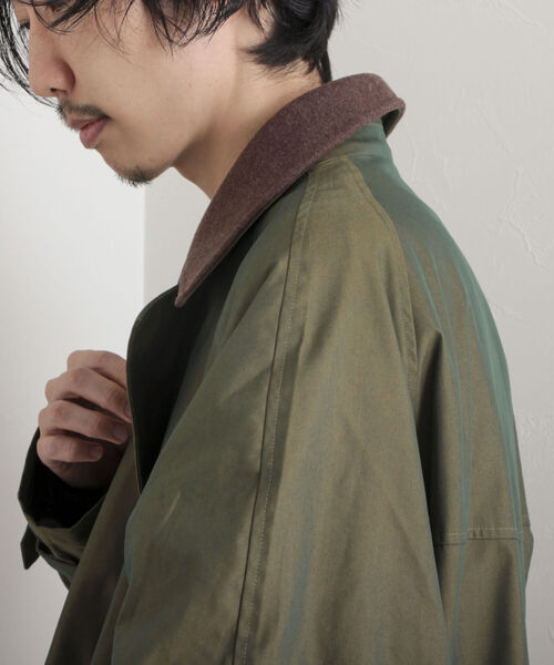 GLOSTER（グロスター）の「【GLOSTER/グロスター】玉虫ギャバ タイロッケンコート（その他アウター・メンズ・カーキ/ブラック・MEDIUM/LARGE）」の3枚目の写真