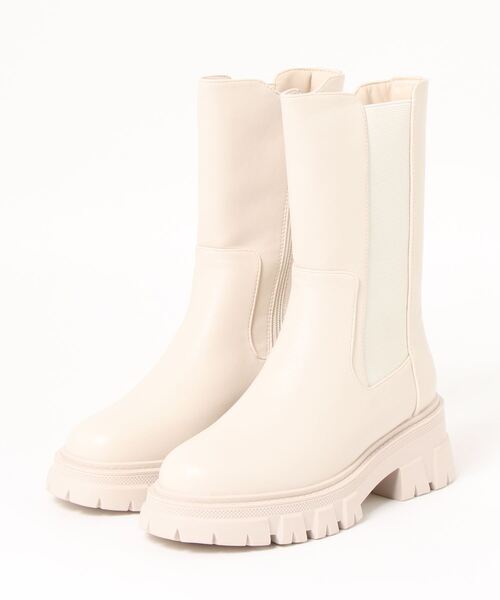 Fabby fabby（ファビィーファビィー）の「ニットサイドゴアタンクソールショートブーツ（ブーツ・レディース・オフホワイト/ブラック・LARGE/SMALL/MEDIUM）」の13枚目の写真